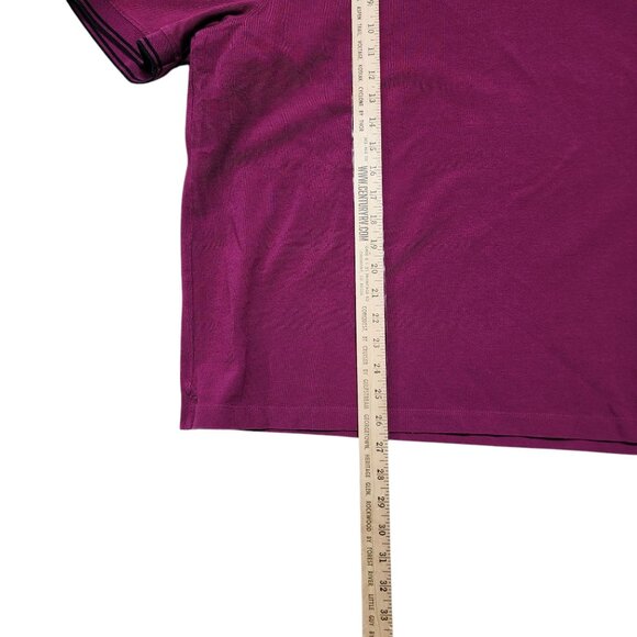 Banana Republic Organic Pique Tipped Polo Shirt XL‎ Purple Short Sleeve Mens - Picture 8 of 9